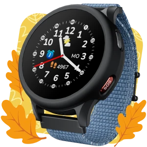 Die Kinderuhr mit GPS Anio 6 mit blauem Armband