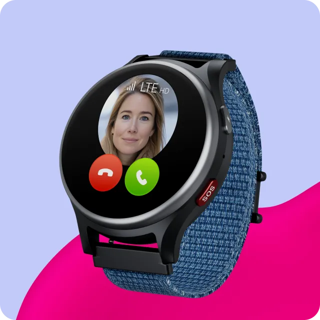 Anio 6 Kids Watch in Blau mit eingehendem Videoanruf und SOS-Taste