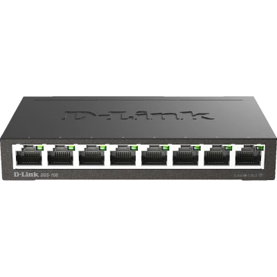 D-Link DGS-108 – 8-Port Gigabit Desktop Switch in dunkelgrau
