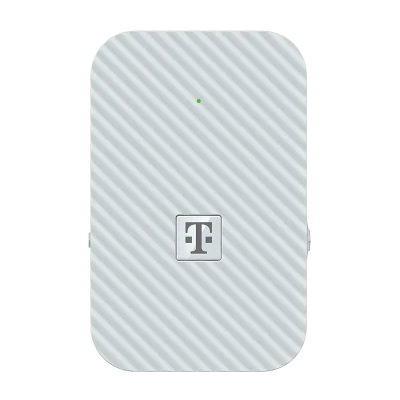 Telekom Speedport 7 WLAN-Verstärker Frontansicht mit Telekom Logo