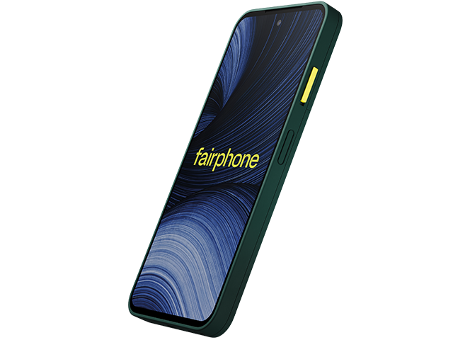Fairphone (Gen 6+) Grün Schräg seitlich vorne