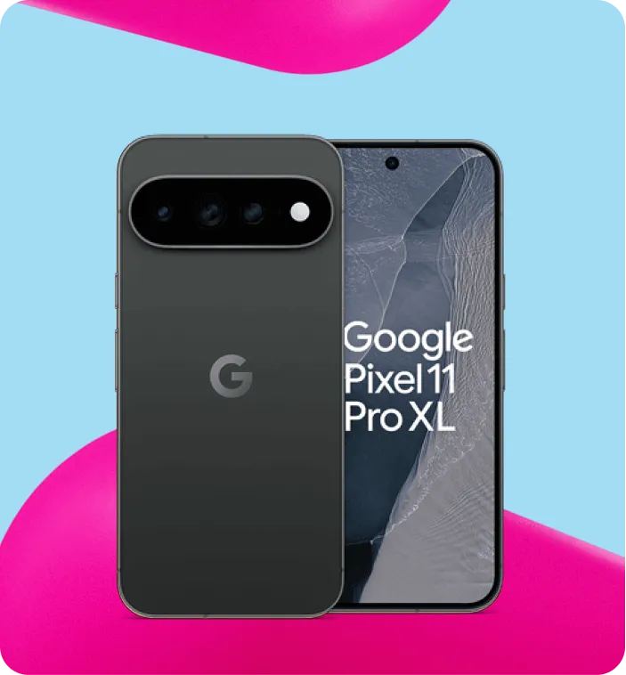 Google Pixel 11 Pro XL in Obsidian, Vorder- und Rückansicht