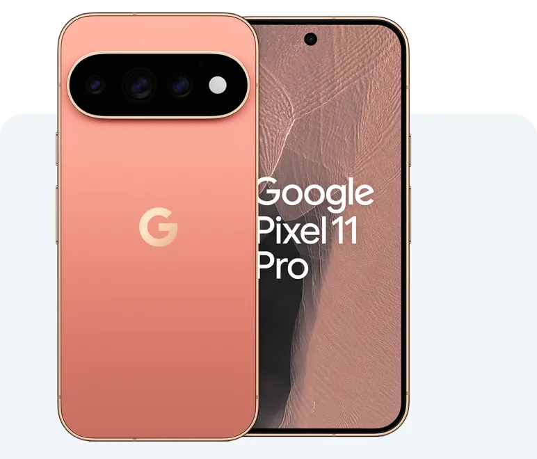 Google Pixel 11 Pro in Canyon, Vorder- und Rückansicht