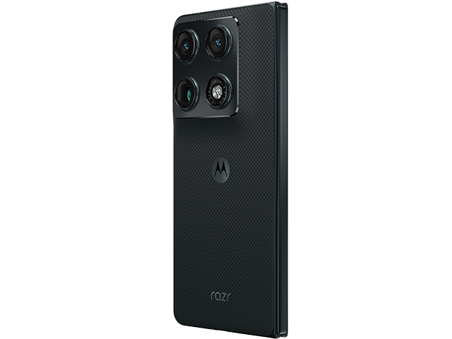motorola razr fold blackened blue schräg hinten