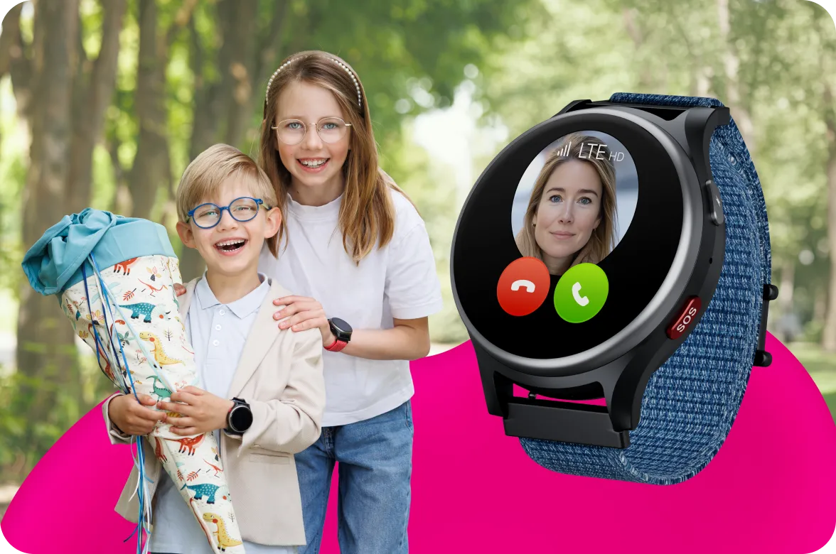 Anio 6 Kids Watch in Blau mit eingehendem Videoanruf und SOS-Taste