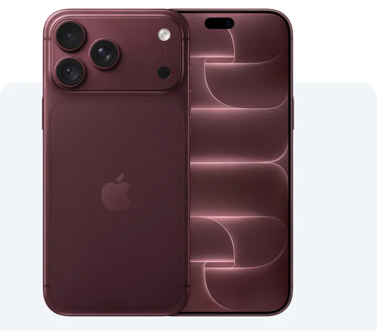 iPhone 18 Pro Max in Burgunder, Vorder- und Rückansicht