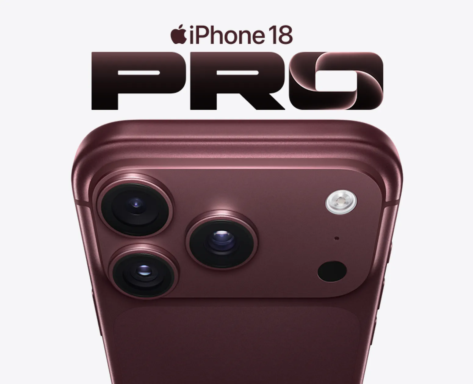 iPhone 18 Pro in Bordeaux, Rückseite mit Dreifach-Kamera
