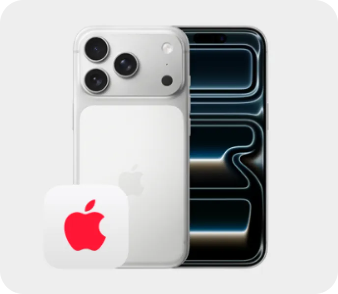 iPhone von vorne und hinten mit AppleCare Logo für die Handyversicherung