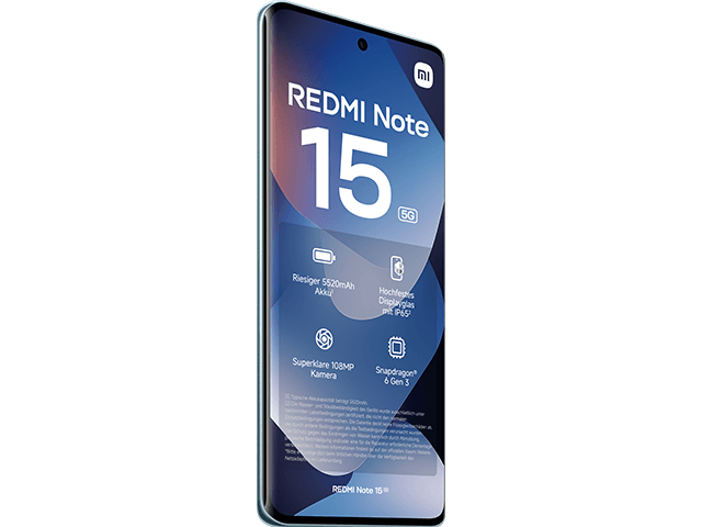 Xiaomi Redmi Note 15 5G schräg vorne