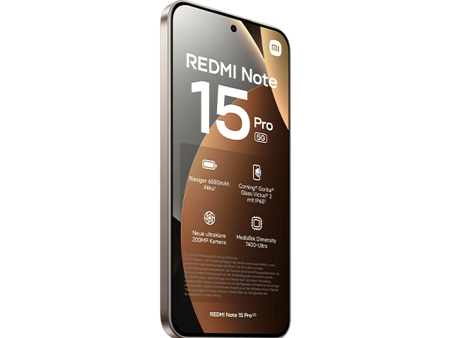 Xiaomi Redmi Note 15 Pro 5G schräg vorne