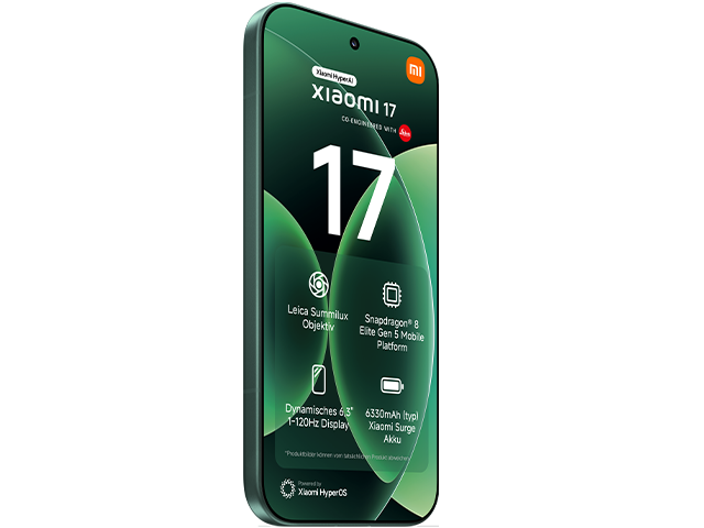 Xiaomi 17 Venture Green vorne seitlich