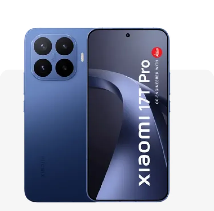 Xiaomi 17T Pro in Deep Blue, Vorder- und Rückansicht