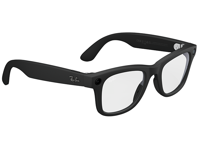 Ray-Ban Meta Wayfarer (Gen 2), Standard, Schwarz matt, Gläser: Klar, seitlich