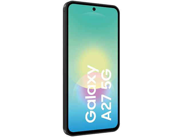 Samsung Galaxy A27 5G Schwarz vorne schräg seitlich