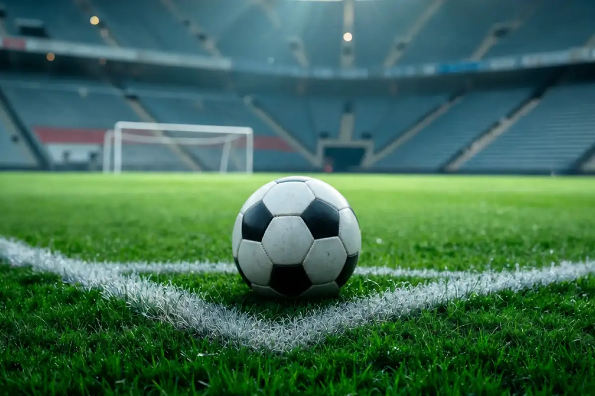 Fußball auf Rasen im Stadion